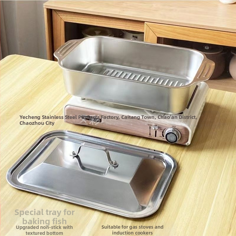 Nehrđajući čelični kvadratni pladanj za morsku hranu – višenamjenski, jednostavan za čišćenje, otporan na hrđu, 780 g