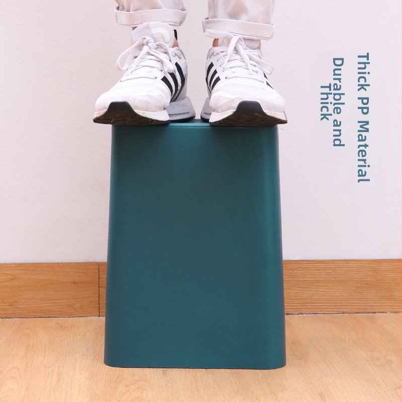 Домашен кош за отпадъци с капак, механизъм за натискане, квадратна форма, 12 л, пластмасов