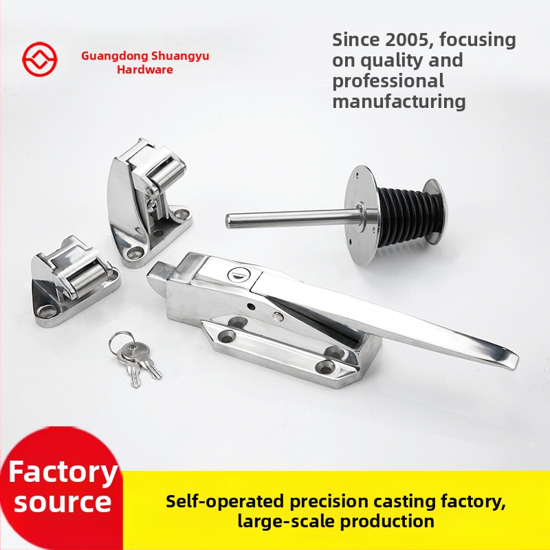 Χειρολαβή πόρτας με κλειδαριά, ρυθμιζόμενου ύψους, μοντέλο 1178, από ανοξείδωτη ατσάλι 304, κλειδαριά τύπου πυρήνα, για βιομηχανικούς φούρνους και εξοπλισμό ψύξης