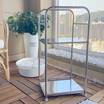 Κυκλική γωνιακή τραπεζάκι σαλόνι από ανοξείδωτο ατσάλι, με χώρο αποθήκευσης, μεταλλική κατασκευή, μοντέλο 400, απαιτείται συναρμολόγηση