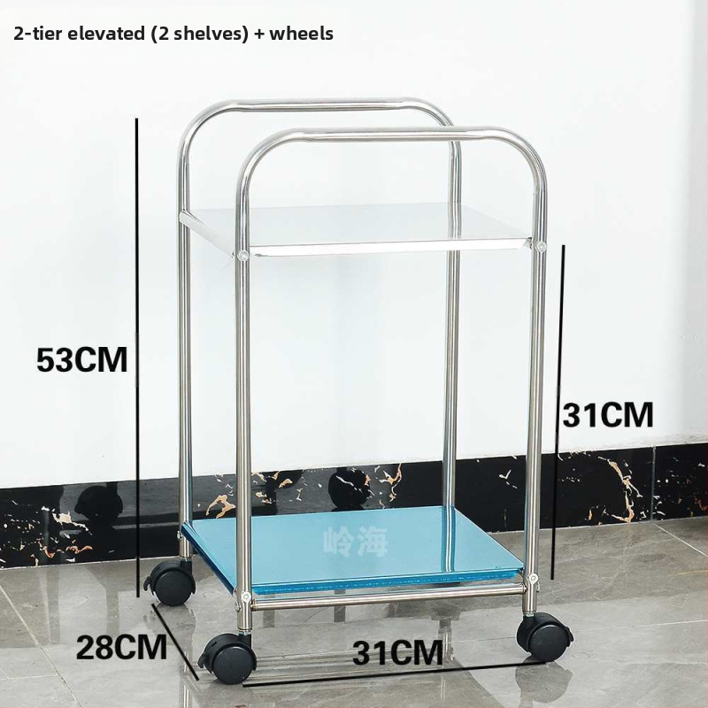 Kerek sarokasztal rozsdamentes acélból, tárolóval, fém vázzal, modell 400, szerelés szükséges