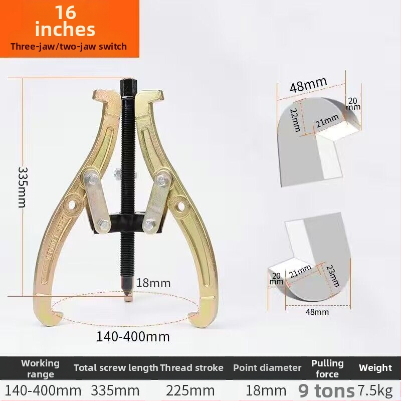 Trīs žokļu kalts vilkšanas instruments gultņu demontāžai – universālais vilcējs, oglekļa tērauds, vilkšanas sērija