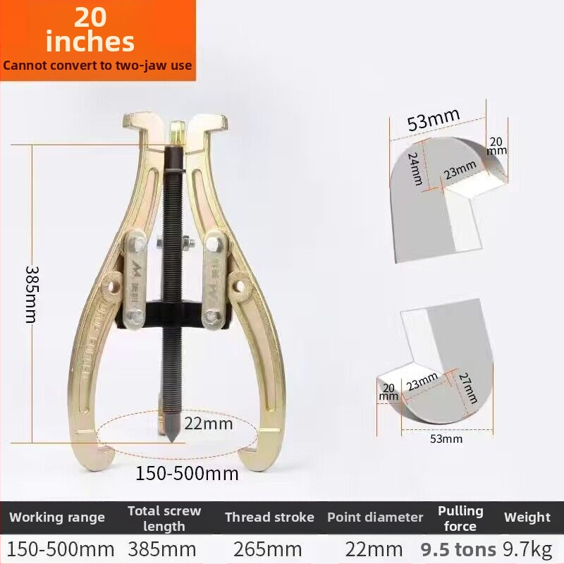 Trīs žokļu kalts vilkšanas instruments gultņu demontāžai – universālais vilcējs, oglekļa tērauds, vilkšanas sērija