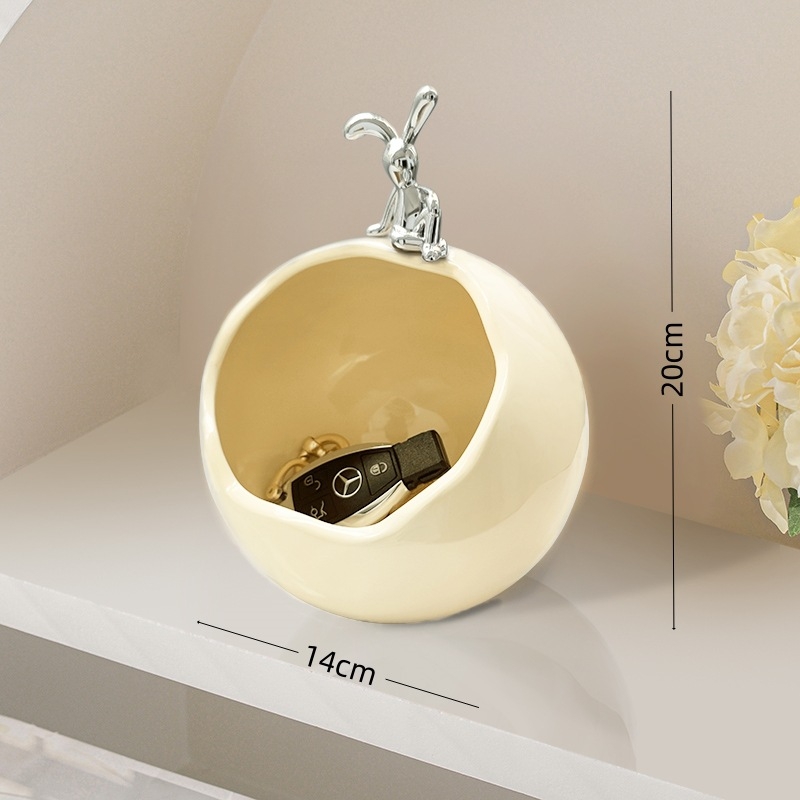 Set ceramic pentru depozitare pe birou și coș de gunoi, stil lux ușor, mic recipient pentru obiecte zilnice, decor pentru sufragerie