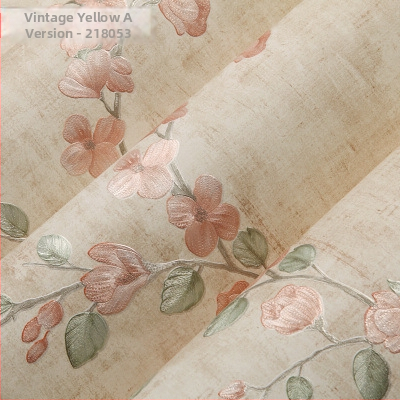 3D falin tapéta AB mintával, retró amerikai pastoraális virágos dizájn, hálószoba és nappali számára (anyag: nem szövött anyag; stílus: pastoraális; minta: AB)