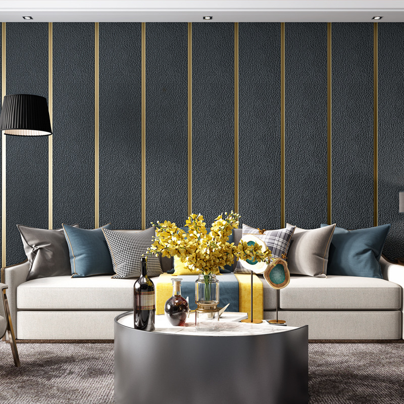 Ταπετσαρία τοίχου – 3D υφή από βελούδου δέρματος ελαφιού, μαρμάρινες ρίγες (Υλικό: μη υφαντό ύφασμα; Λειτουργία: αντιμυκητικό; Διακοσμητικό στυλ: μοτίβο; Στυλ: μοντέρνο λιτό; Μάρκα: Sparta)