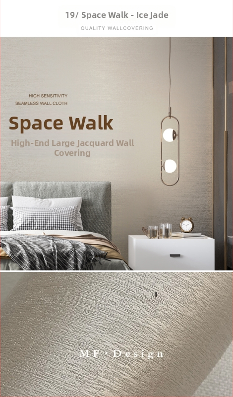 Svilena zidna obloga s doby teksturom, bez šavova, s mikro zlatnim nitima; za dnevni boravak i spavaću sobu