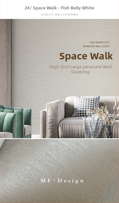 Svilena zidna obloga s doby teksturom, bez šavova, s mikro zlatnim nitima; za dnevni boravak i spavaću sobu