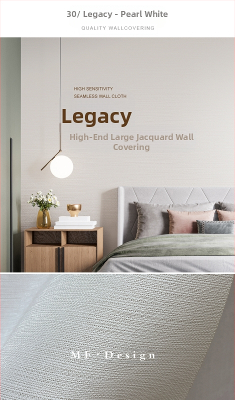 Svilena zidna obloga s doby teksturom, bez šavova, s mikro zlatnim nitima; za dnevni boravak i spavaću sobu