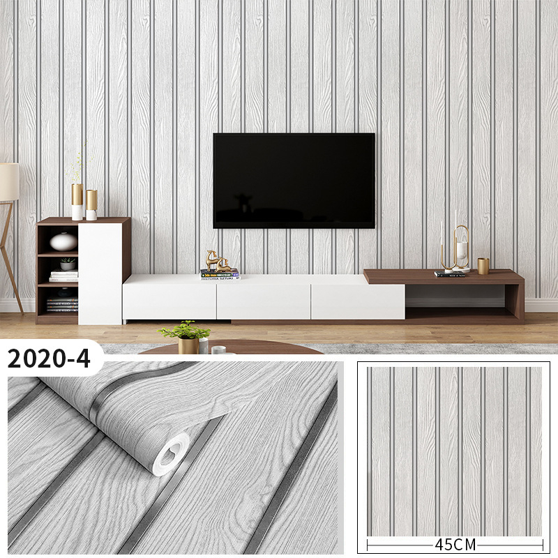 PVC ταπετσαρία τοίχου με υφή ξύλου, αυτοκόλλητη, ανθεκτική στην υγρασία, πολυεπίπεδη, ειδικά εφέ, Νέο κινεζικό στυλ, για φόντο τηλεόρασης
