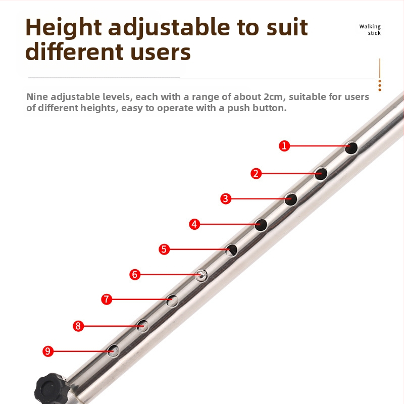 Ruilong телескопична походна пръчка от неръждаема стомана, модел 2511, лека, нехлъзгаща се