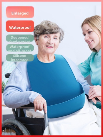 Bibs din silicon pentru adulți, impermeabil, absorbant pentru salivă
