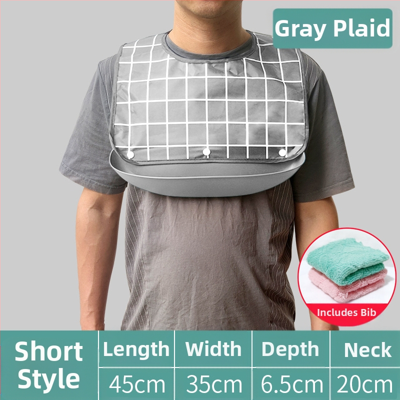 Bibs din silicon pentru adulți, impermeabil, absorbant pentru salivă