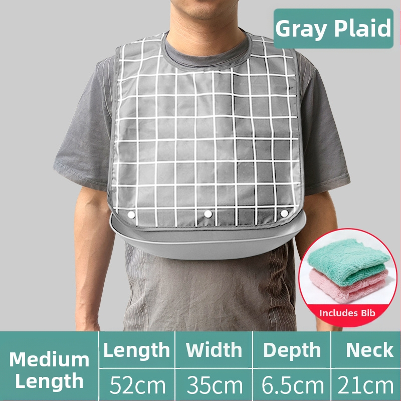Bibs din silicon pentru adulți, impermeabil, absorbant pentru salivă