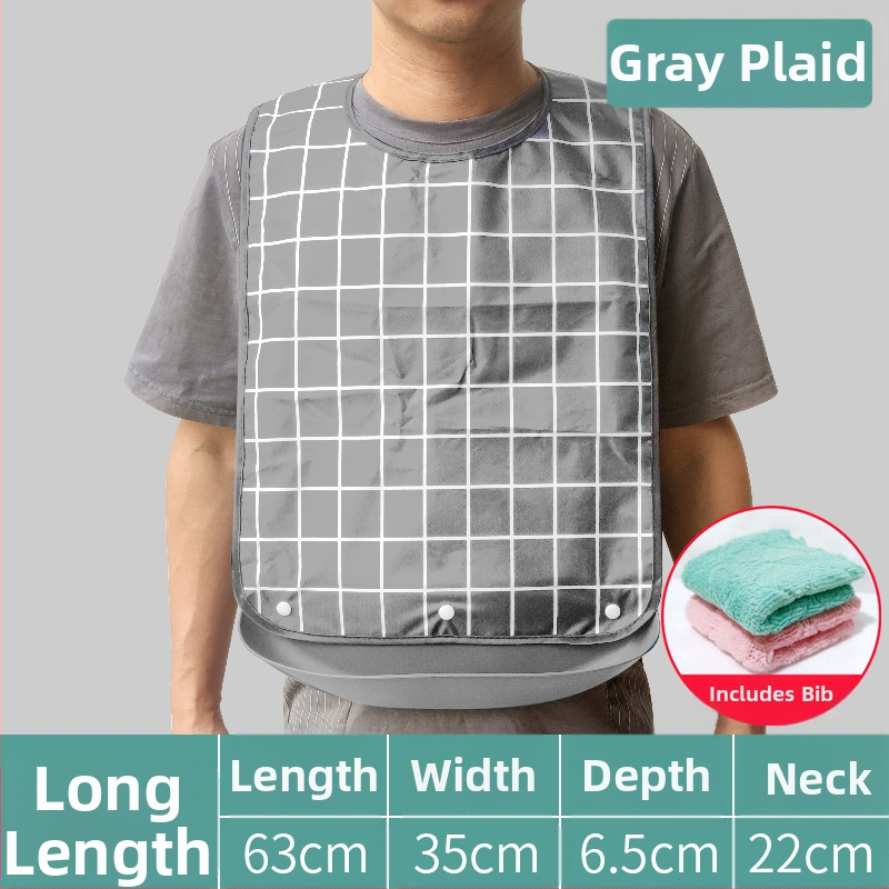 Bibs din silicon pentru adulți, impermeabil, absorbant pentru salivă