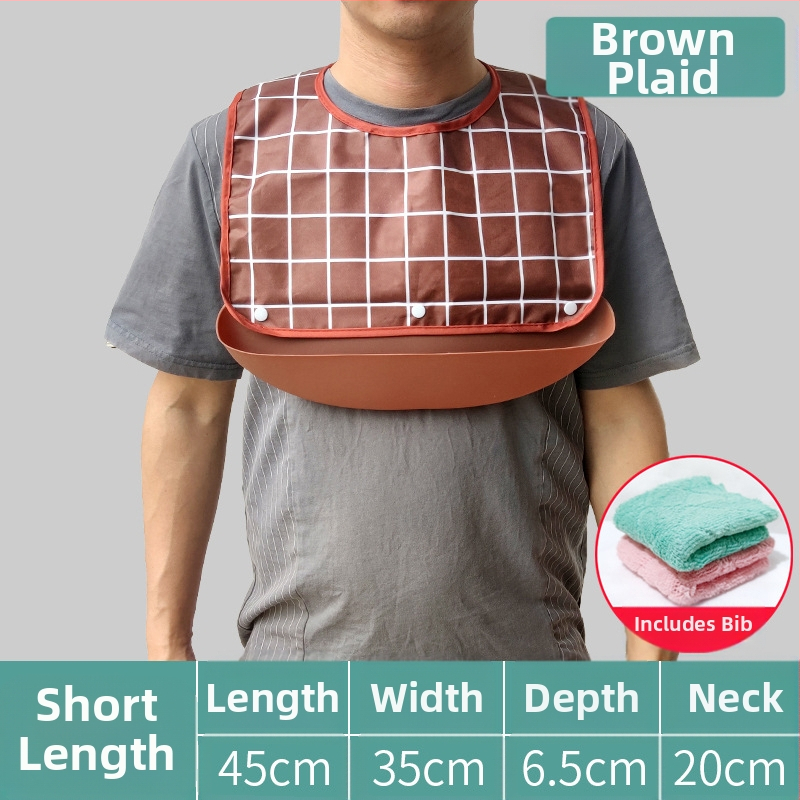 Bibs din silicon pentru adulți, impermeabil, absorbant pentru salivă