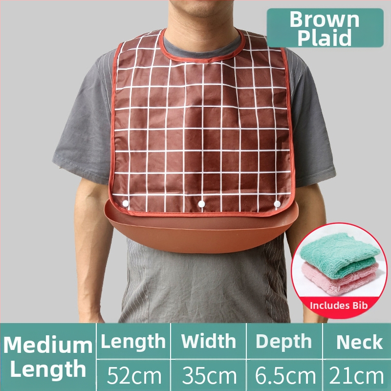 Bibs din silicon pentru adulți, impermeabil, absorbant pentru salivă