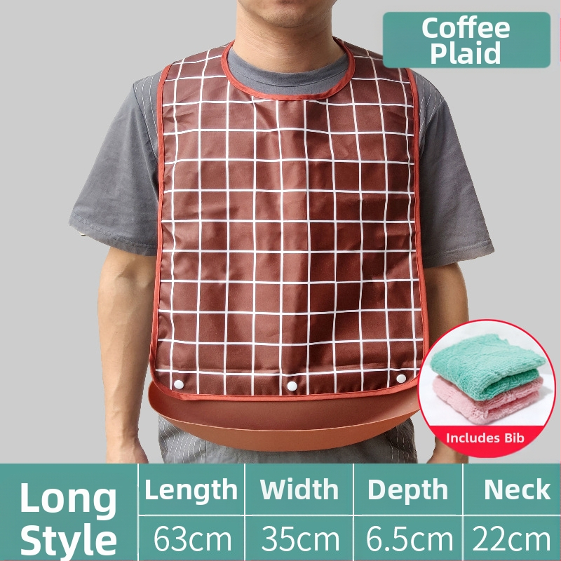 Bibs din silicon pentru adulți, impermeabil, absorbant pentru salivă