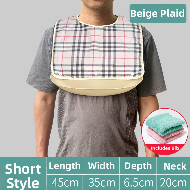 Bibs din silicon pentru adulți, impermeabil, absorbant pentru salivă