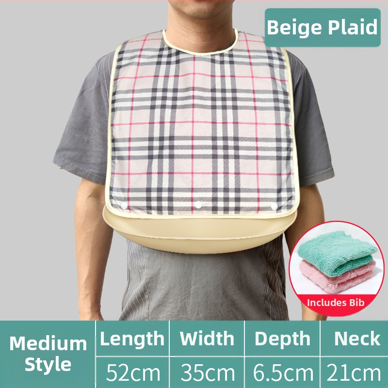 Bibs din silicon pentru adulți, impermeabil, absorbant pentru salivă