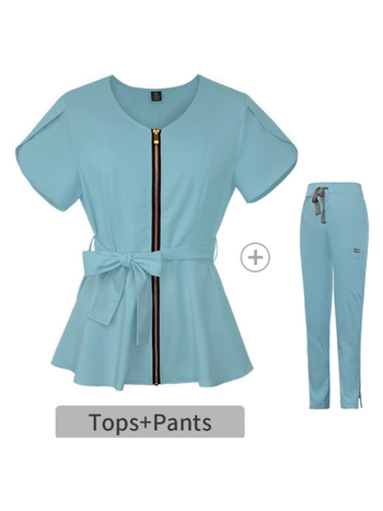 Двукомпонентен комплект от Т‑шърт в урбан стил, къс ръкав, полуприлепена яка, тесен силует, дължина 50–65 см, полиестер с еластан