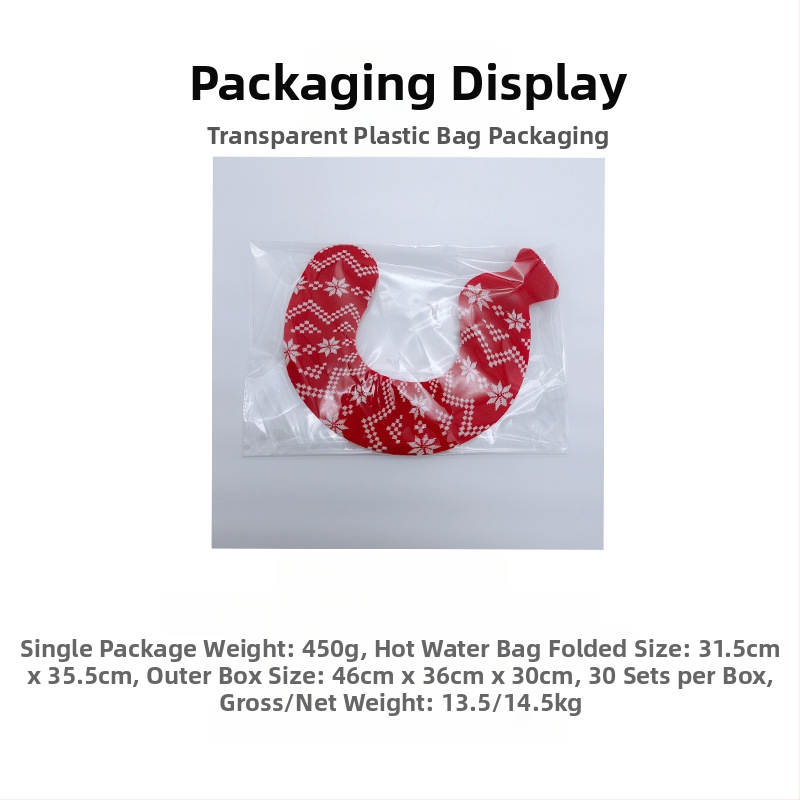 У-образна гумена бутилка за гореща вода за шия – 450 г, пълнена с вода, двойно ползване топло/студено