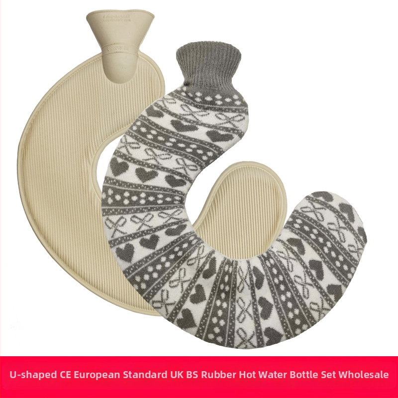 U-alakú gumiból készült forróvíz-palack a nyak számára – 450 g, vízzel töltve, kettős használat: meleg/hideg