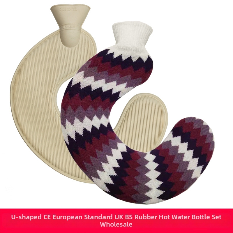 U-alakú gumiból készült forróvíz-palack a nyak számára – 450 g, vízzel töltve, kettős használat: meleg/hideg