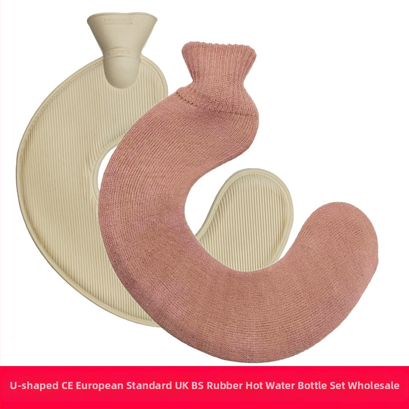 U-alakú gumiból készült forróvíz-palack a nyak számára – 450 g, vízzel töltve, kettős használat: meleg/hideg