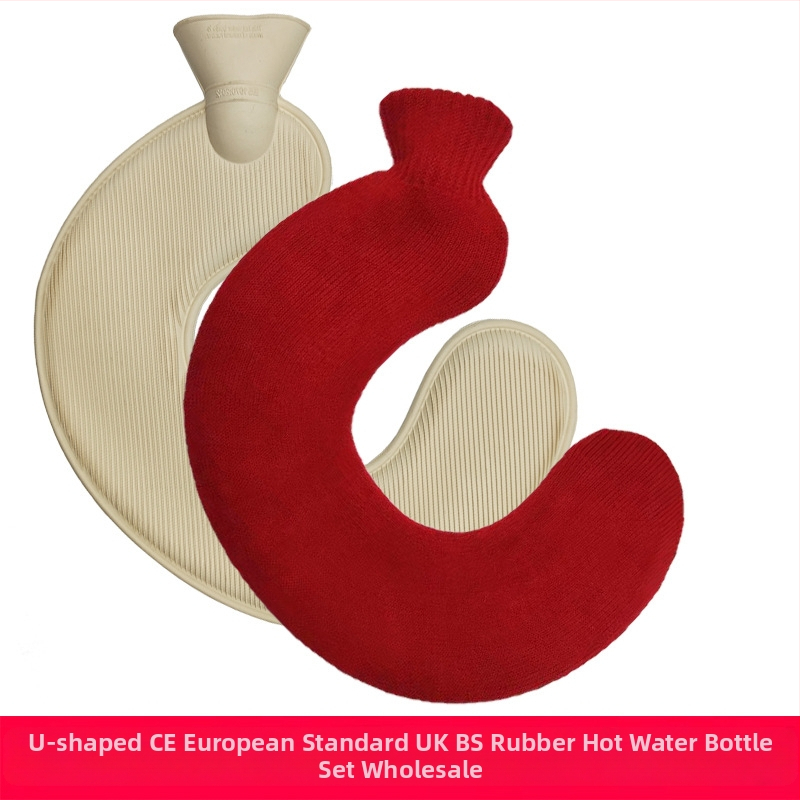 U-alakú gumiból készült forróvíz-palack a nyak számára – 450 g, vízzel töltve, kettős használat: meleg/hideg