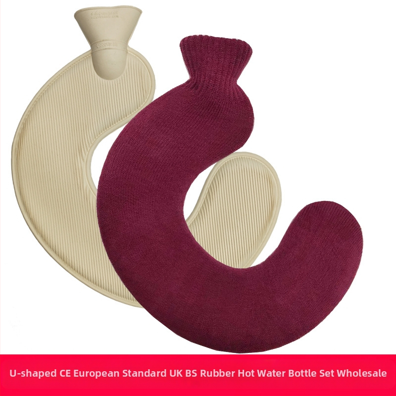 U-alakú gumiból készült forróvíz-palack a nyak számára – 450 g, vízzel töltve, kettős használat: meleg/hideg