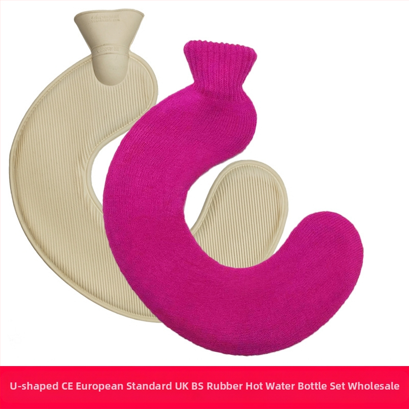 U-alakú gumiból készült forróvíz-palack a nyak számára – 450 g, vízzel töltve, kettős használat: meleg/hideg