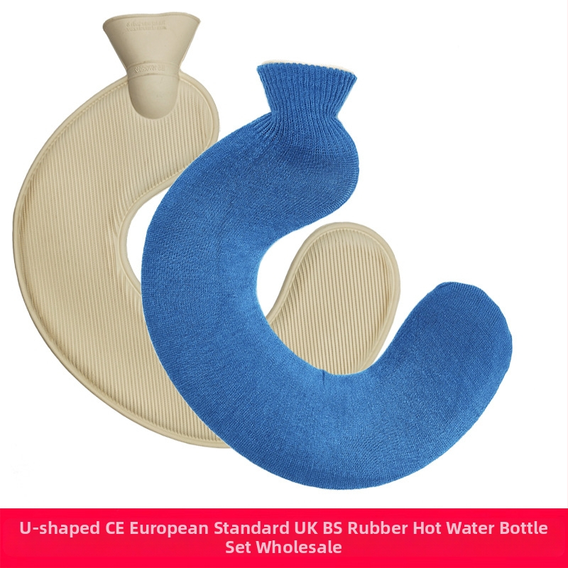 U-alakú gumiból készült forróvíz-palack a nyak számára – 450 g, vízzel töltve, kettős használat: meleg/hideg