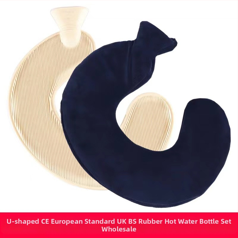 U-alakú gumiból készült forróvíz-palack a nyak számára – 450 g, vízzel töltve, kettős használat: meleg/hideg