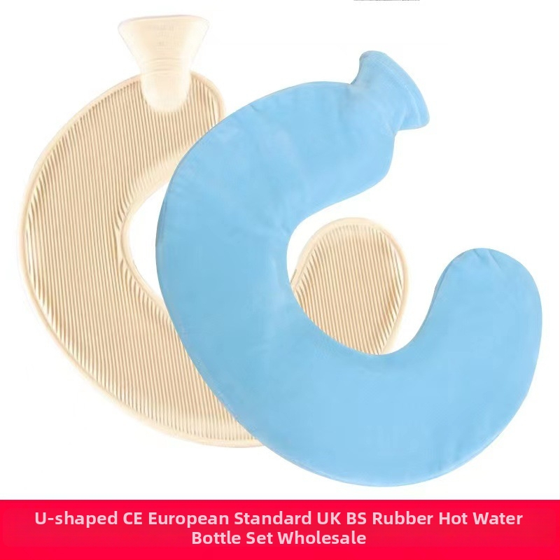 U-alakú gumiból készült forróvíz-palack a nyak számára – 450 g, vízzel töltve, kettős használat: meleg/hideg