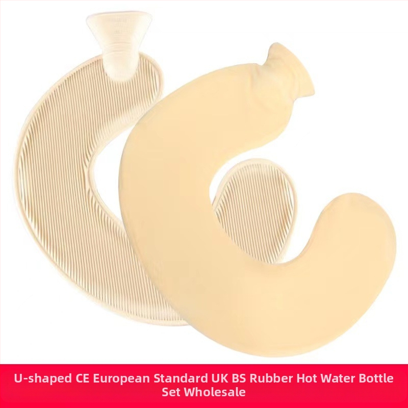 U-alakú gumiból készült forróvíz-palack a nyak számára – 450 g, vízzel töltve, kettős használat: meleg/hideg