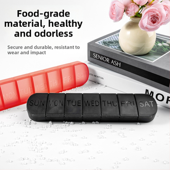 Φορητός πλαστικός οργανωτής φαρμάκων εβδομαδιαίος, με 7 διαμερίσματα, σφραγισμένο καπάκι και διαχωριστικά