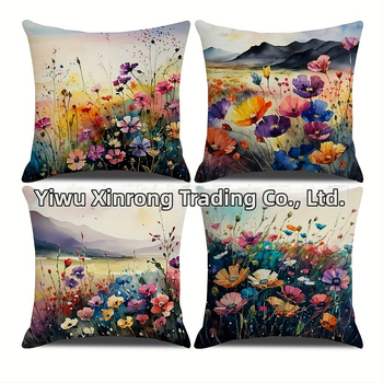 Калъф за възглавница от лен, печатен дизайн с растения, цветя и пеперуда; модерен стил минимализъм; декоративна възглавница; възможна персонализация