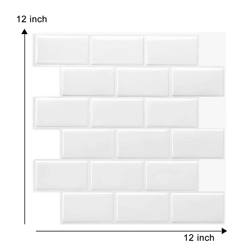 3D zidna naljepnica PET+PU, vodootporna, anti-mildew, moderni minimalistički jednofarbni zidni dekor za kuhinju, dnevnu sobu, kupaonu, kafić (1 kom.)