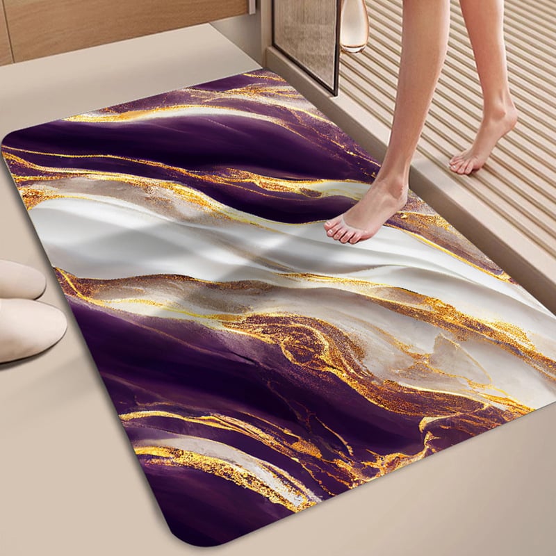 Vonios kilimėlis iš diatominės molio, kvadratinis, neslidus, greitai džiūsta, spausdinimo raštas, pritaikomas