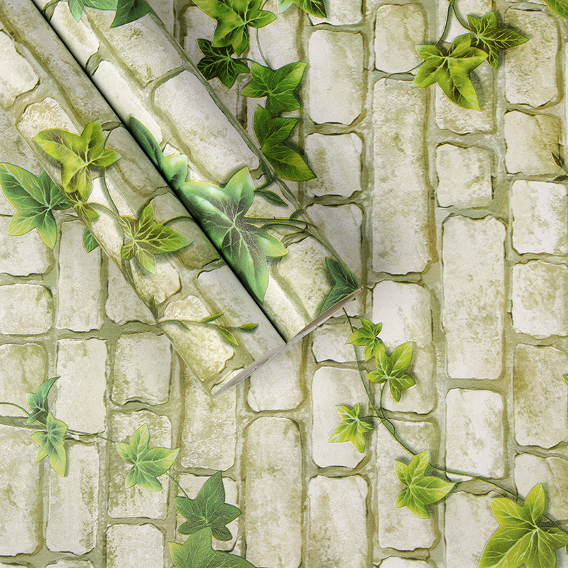 3D ķieģeļu raksts tapete, pašlīmējoša, PVC, ūdensizturīga, moderns minimālisma stils