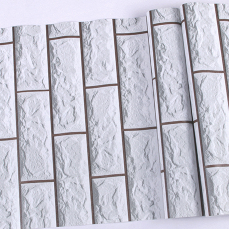 3D ķieģeļu raksts tapete, pašlīmējoša, PVC, ūdensizturīga, moderns minimālisma stils