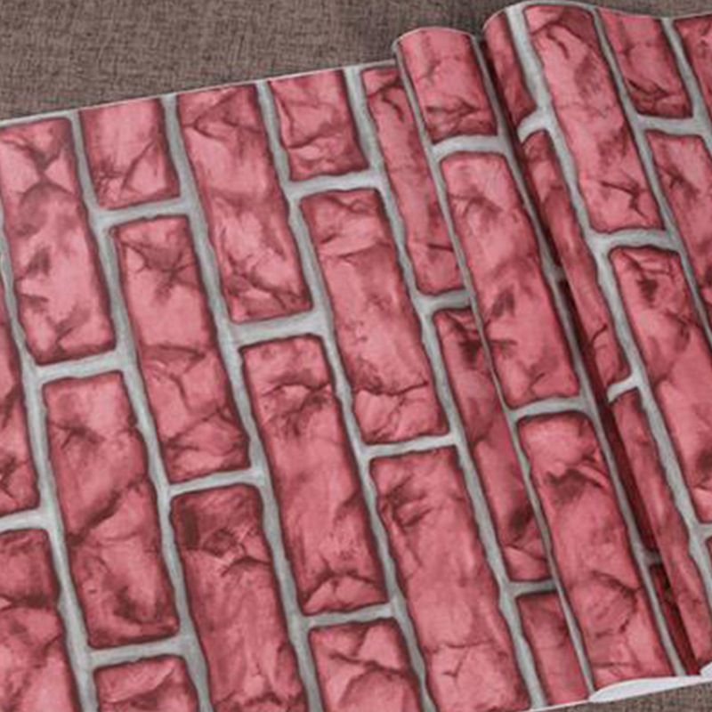 3D ķieģeļu raksts tapete, pašlīmējoša, PVC, ūdensizturīga, moderns minimālisma stils
