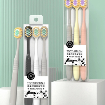 Зъбна четка с широка глава и меки четинки (ръчна, за възрастни, многоразова)