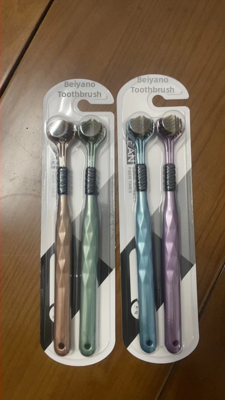 Beiyano U-образна четка за зъби с три страни и меки влакна, комплект от 4 бр., модел 009, за възрастни