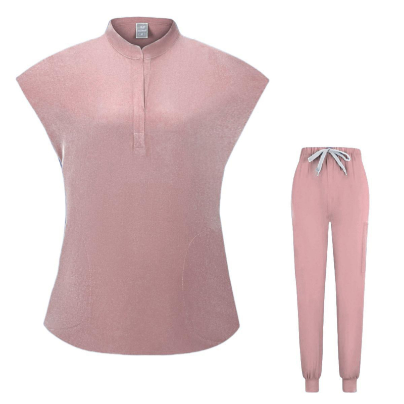 Medicīnas aprūpes uniformes komplekts ar V kaklu, mitrumu vadījošs poliester-spandeksa audums, bikses, vasara, pavasaris un rudens