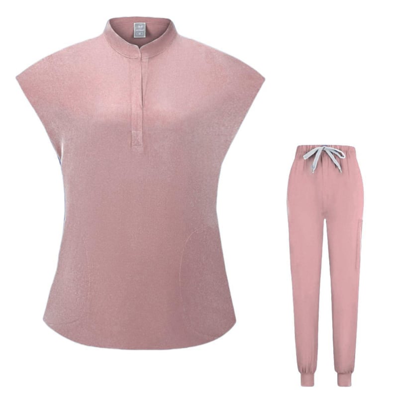 Medicīnas aprūpes uniformes komplekts ar V kaklu, mitrumu vadījošs poliester-spandeksa audums, bikses, vasara, pavasaris un rudens