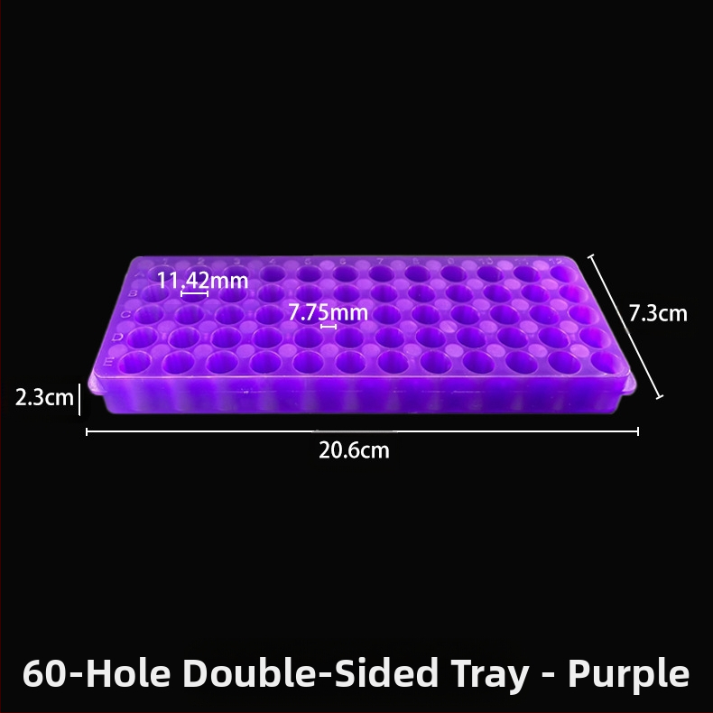 Placă cu 60 găuri, panou dublu, material nou, capacitate 0.5/1.5/2 ml