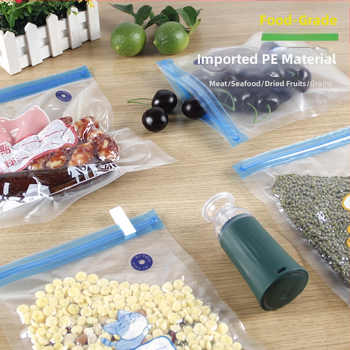 Σακούλα κενού με βαλβίδα και φερμουάρ – ποιότητας τροφίμων, επαναχρησιμοποιήσιμη, αυτό-σφραγιζόμενη, συμπιεζόμενη συσκευασία κενού