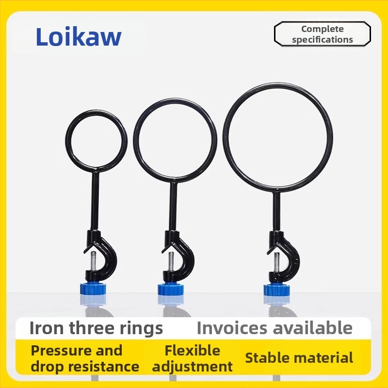 Лабораторен железен статив с пръстен държач за разделителни воронки и поддръжка на нагряваща пръчка за колби